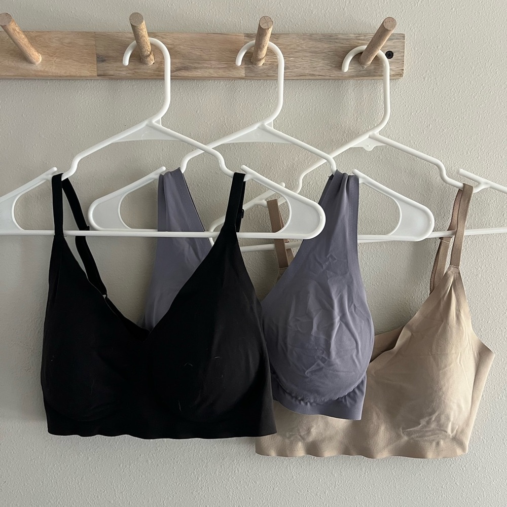 True and Co Bras  set of 3 - Medium - Black, Blue, Nude